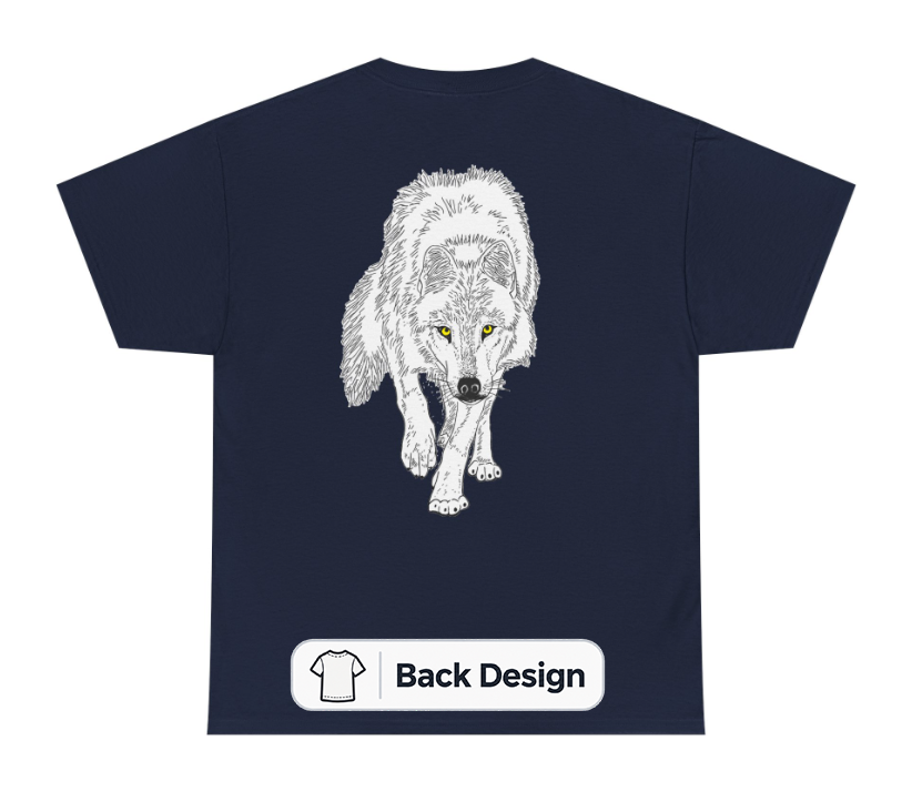 Stalking Wolf - Back of Shirt Design