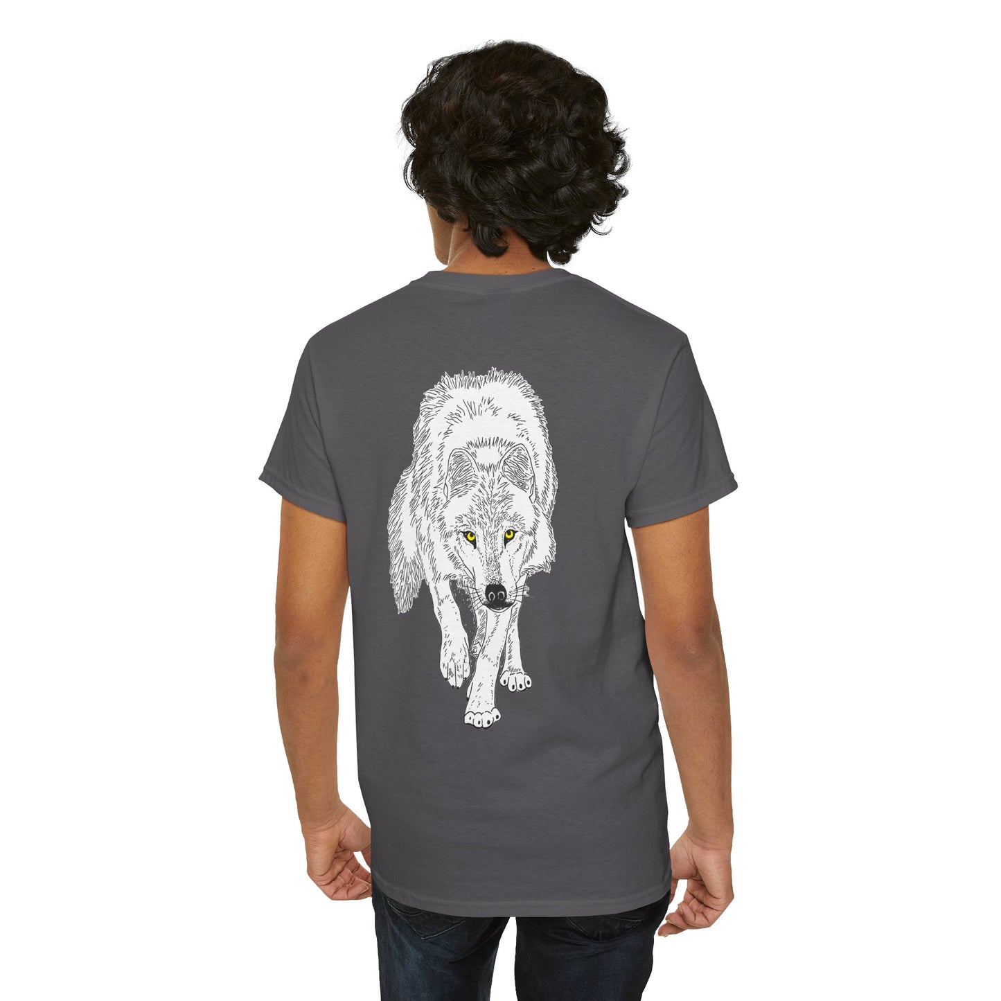 Stalking Wolf - Back of Shirt Design