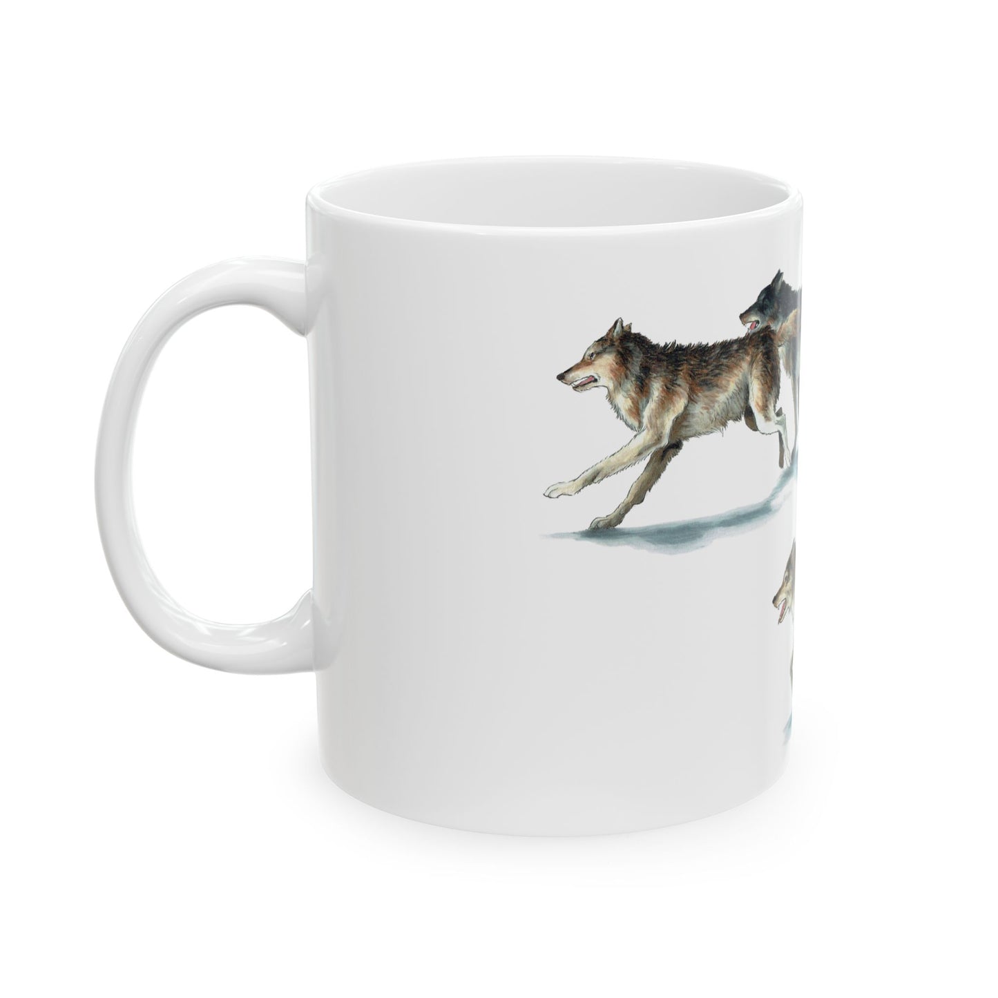 Running Wolves Art Coffee Cup (11oz & 15oz)