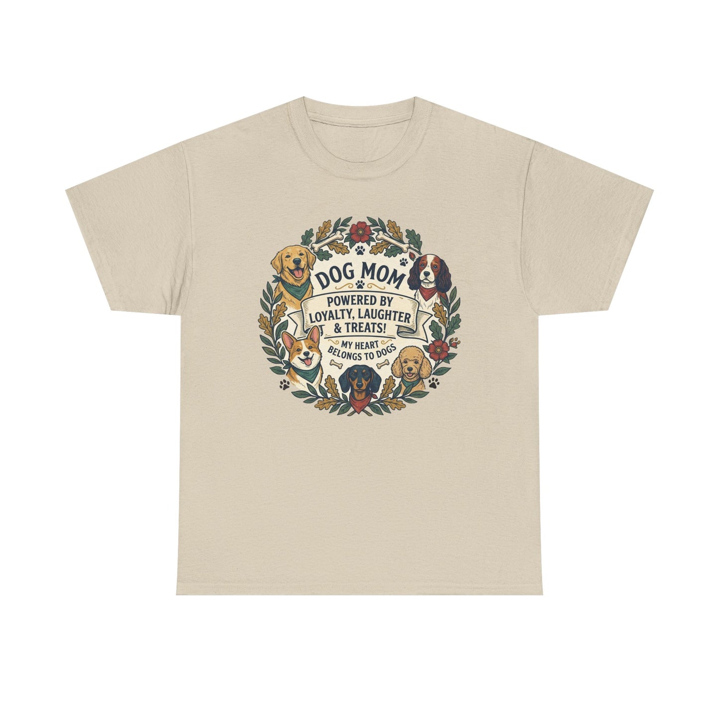 Dog Mom T-Shirt —  Floral Paw Print Tee