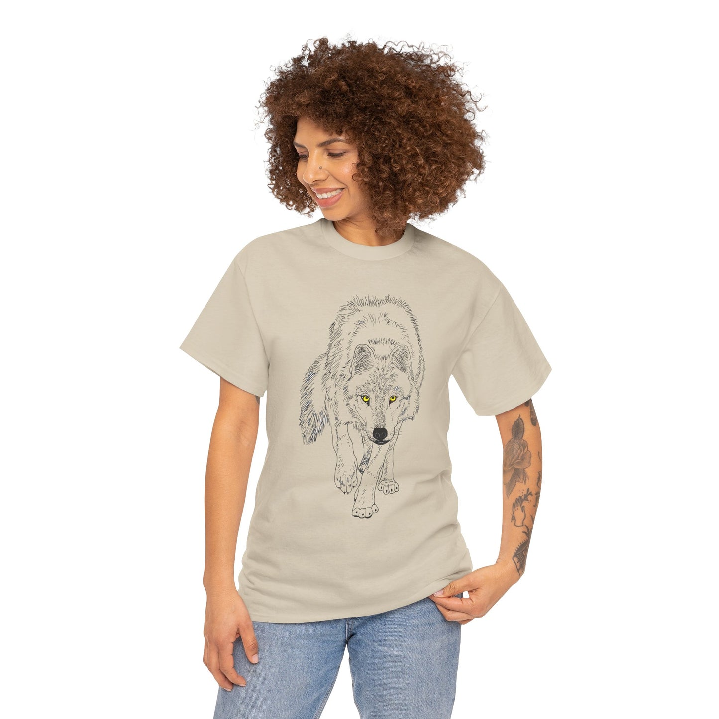 Stalking Wolf  -  Light Background Graphic Tee