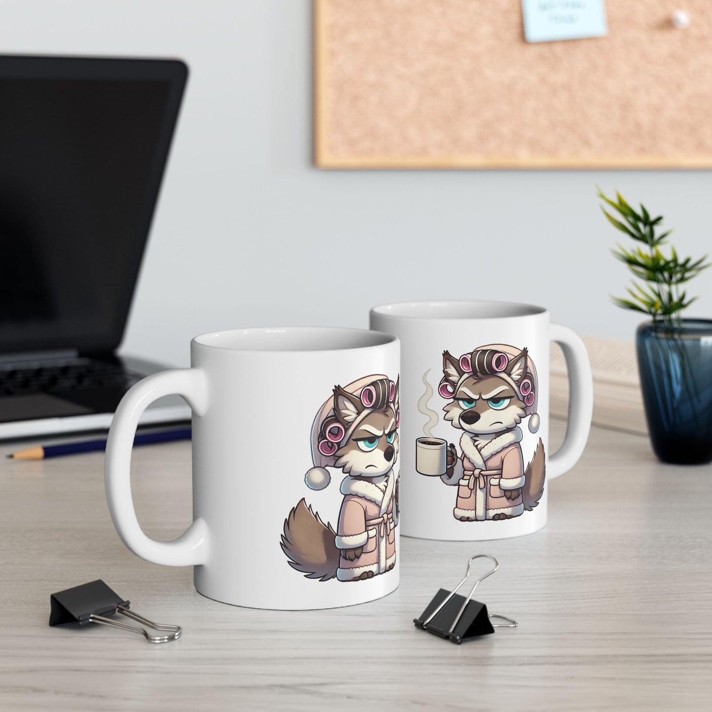 CURLERS AND COFFEE BLUE EYES -MUG