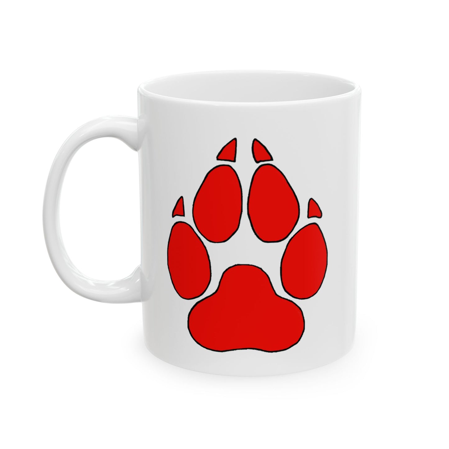 Red Paw Print  Coffee Cup (11oz, 15oz)