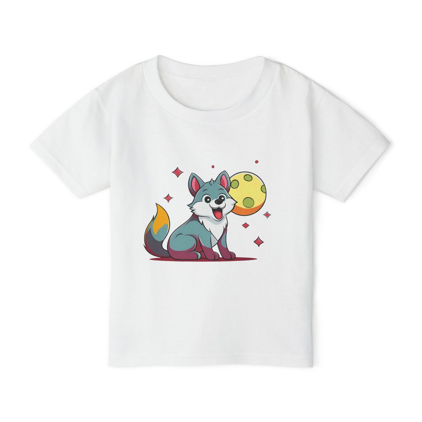 Wolf Pup with Moon and Stars