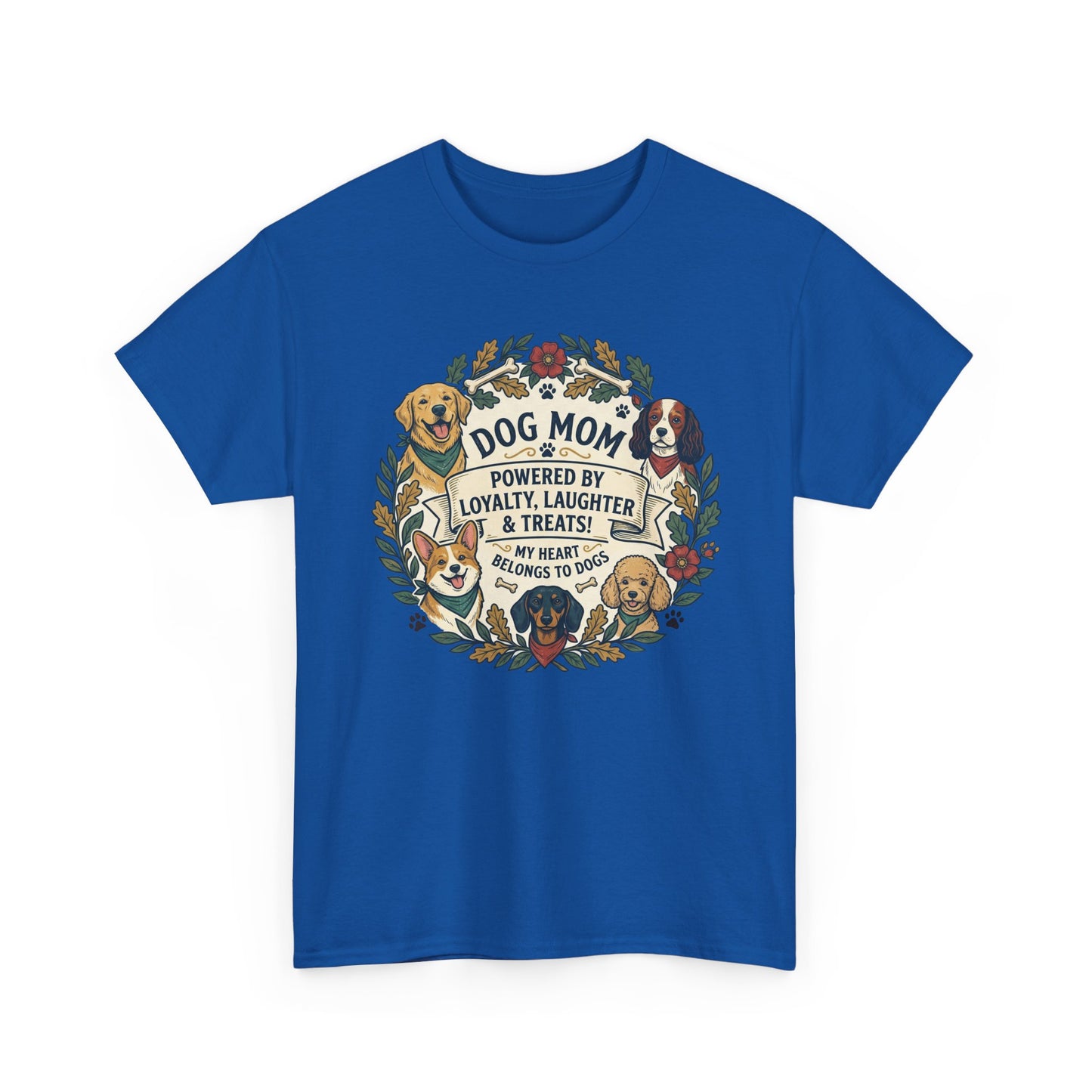 Dog Mom T-Shirt —  Floral Paw Print Tee