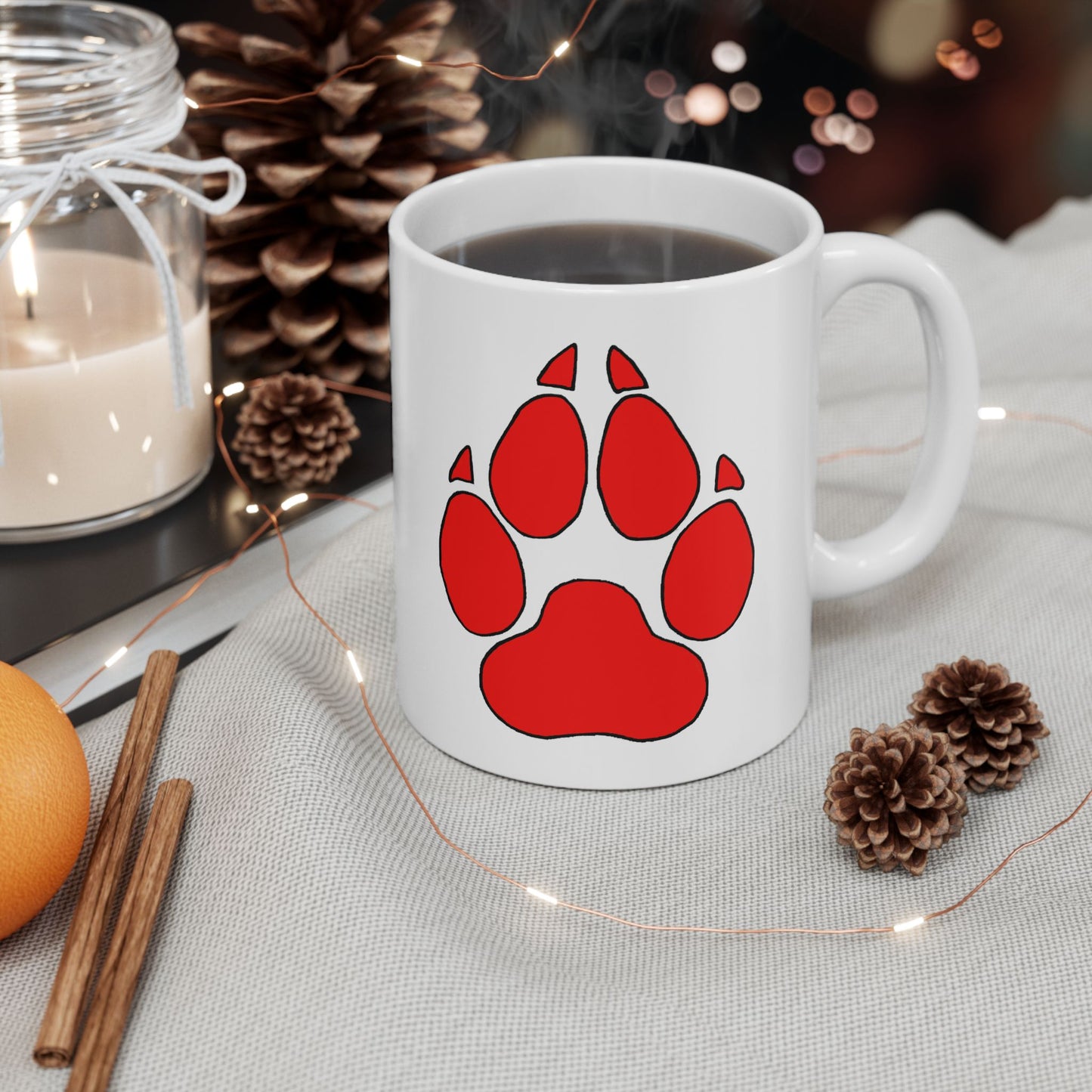Red Paw Print  Coffee Cup (11oz, 15oz)