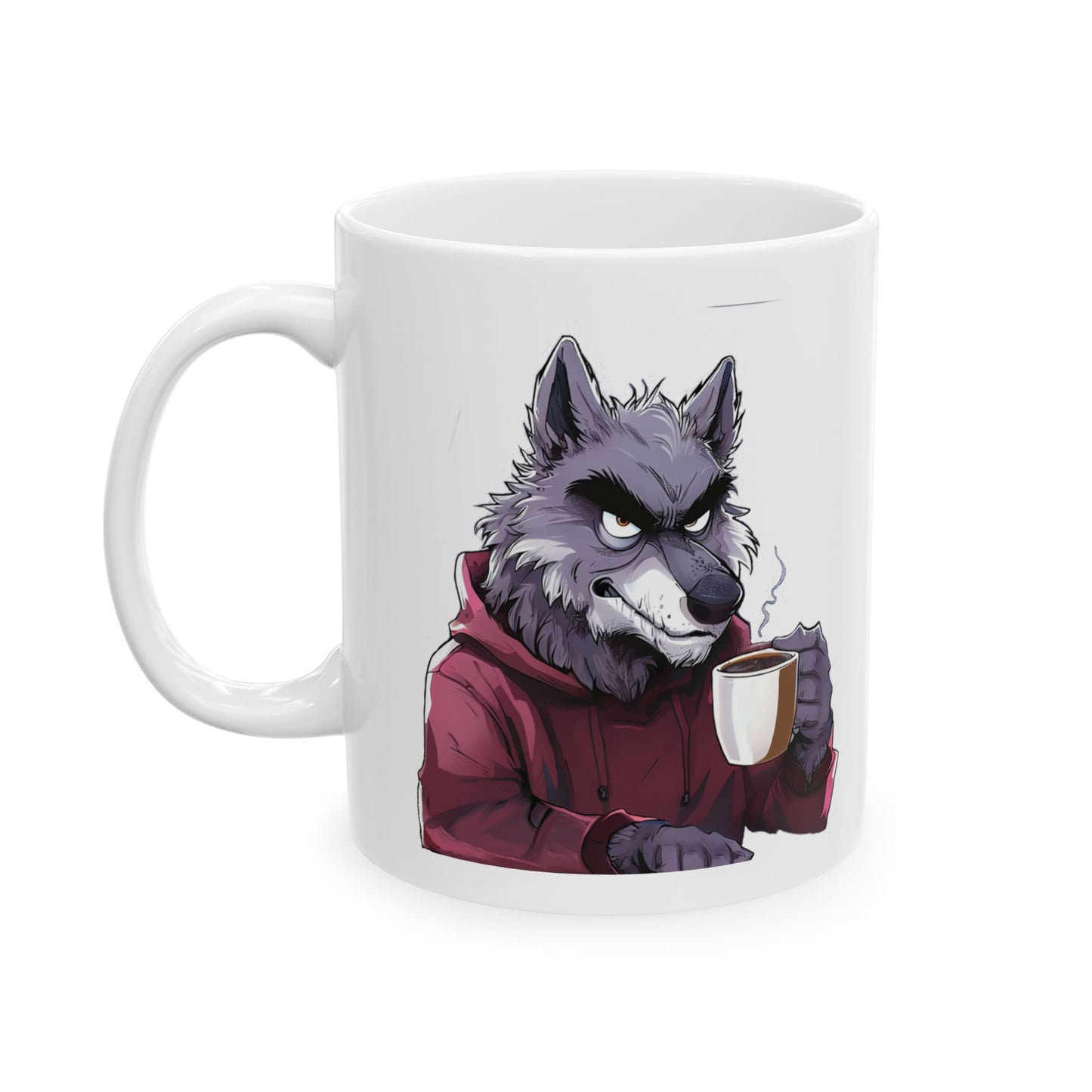 Red Hoodie Wolf - with Coffee mug