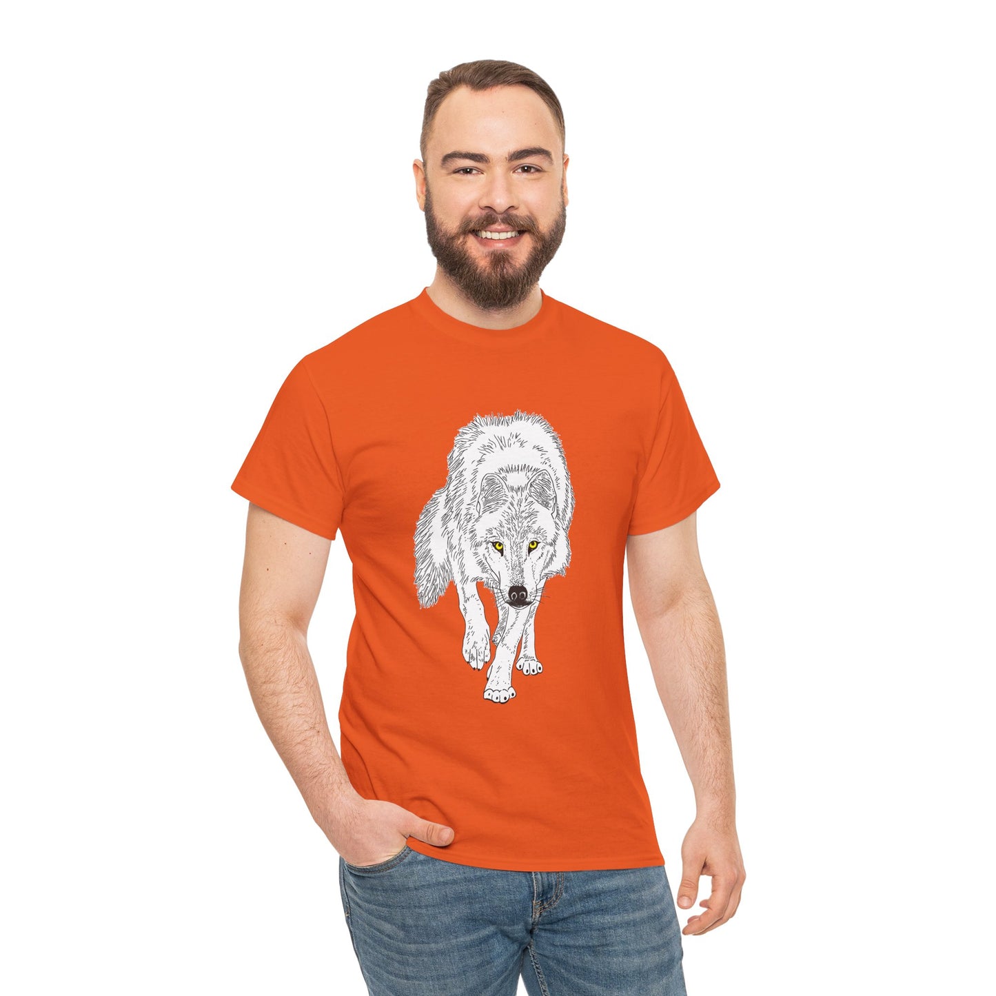 Stalking Wolf  - T‑Shirt Dark Background