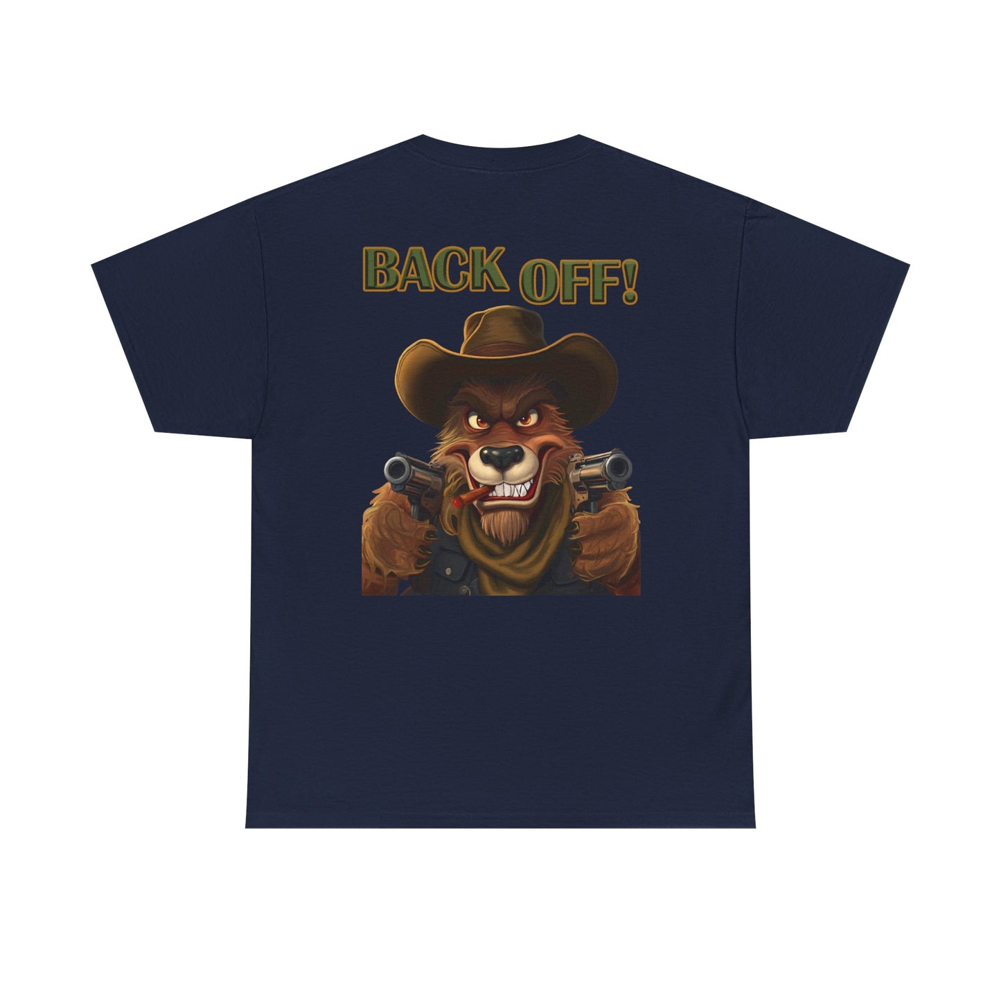 Graphic Tee — "Back Off!" Cowboy Wolf
