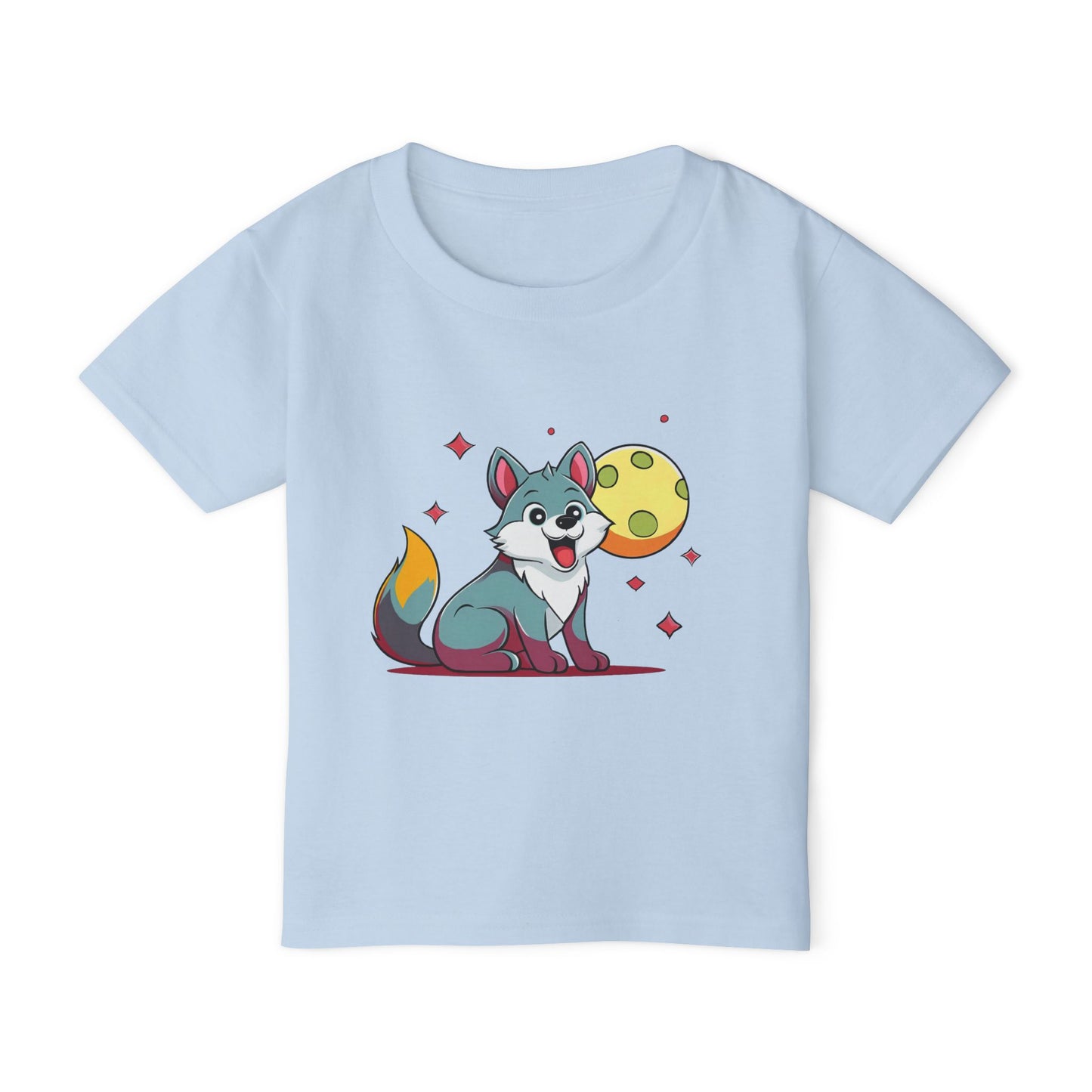 Wolf Pup with Moon and Stars