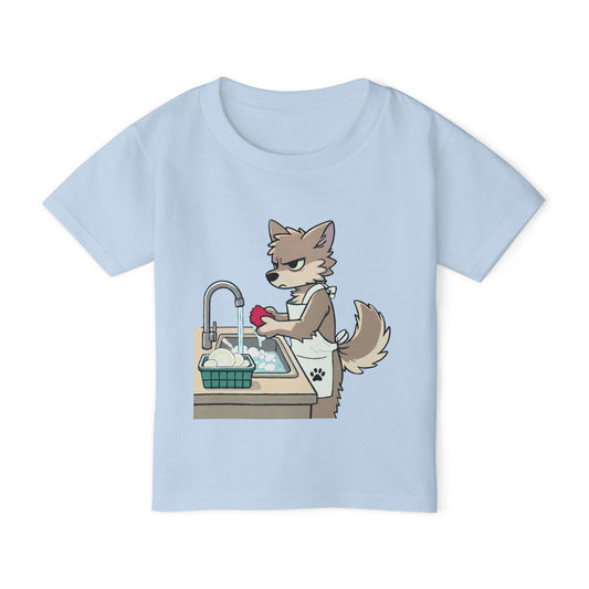 GRUMPY WOLF Washing Dishes - Toddler T-Shirt