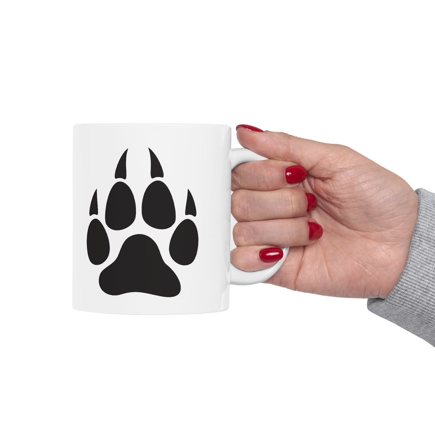 Black Wolf Paw Print Coffee Cup (11oz & 15oz)