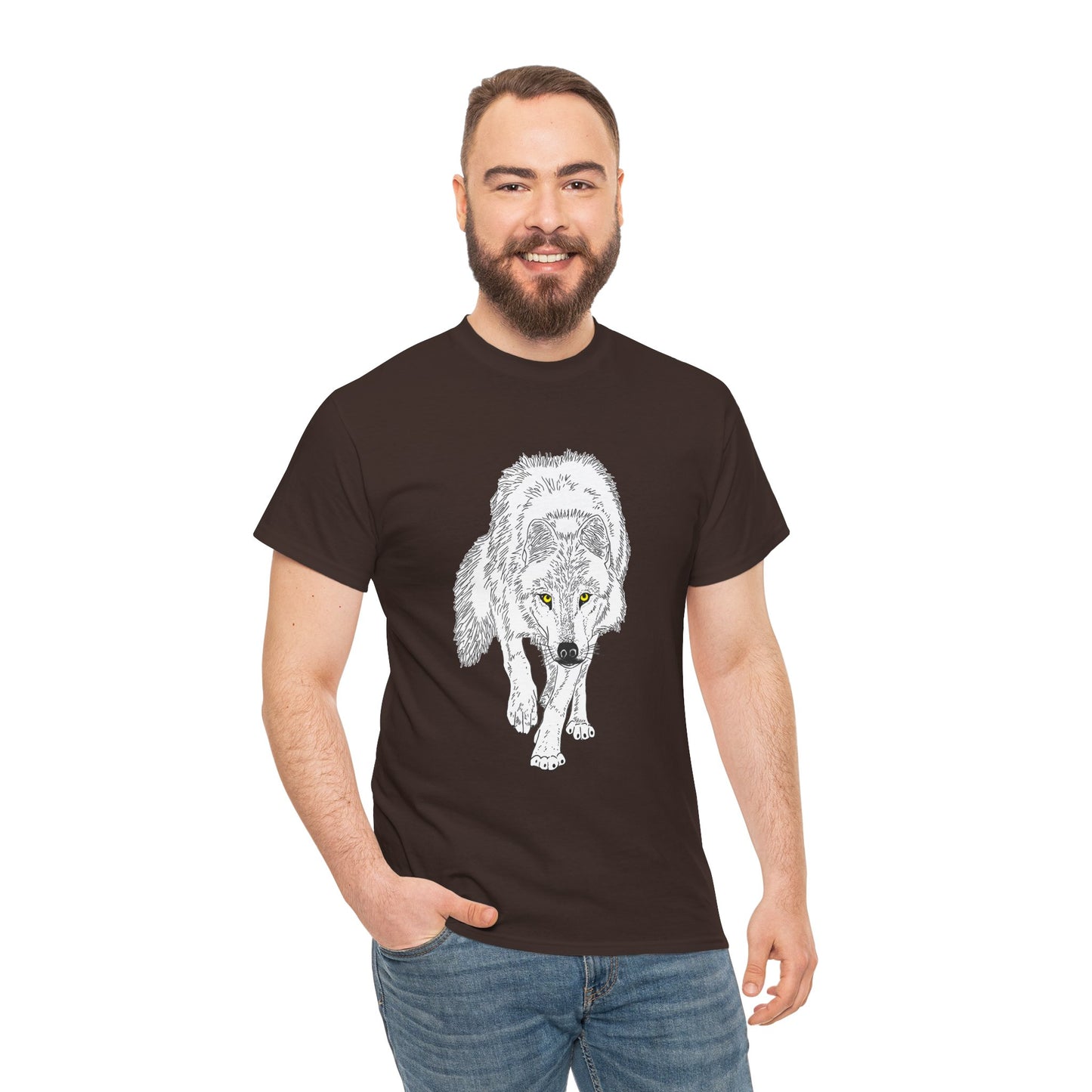 Stalking Wolf  - T‑Shirt Dark Background