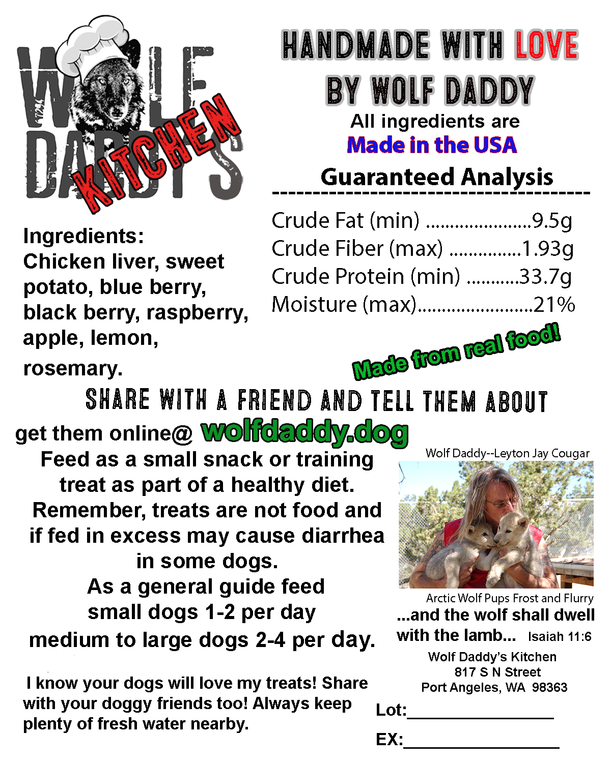 Wolf Daddy's Howling Chicken Liver treats