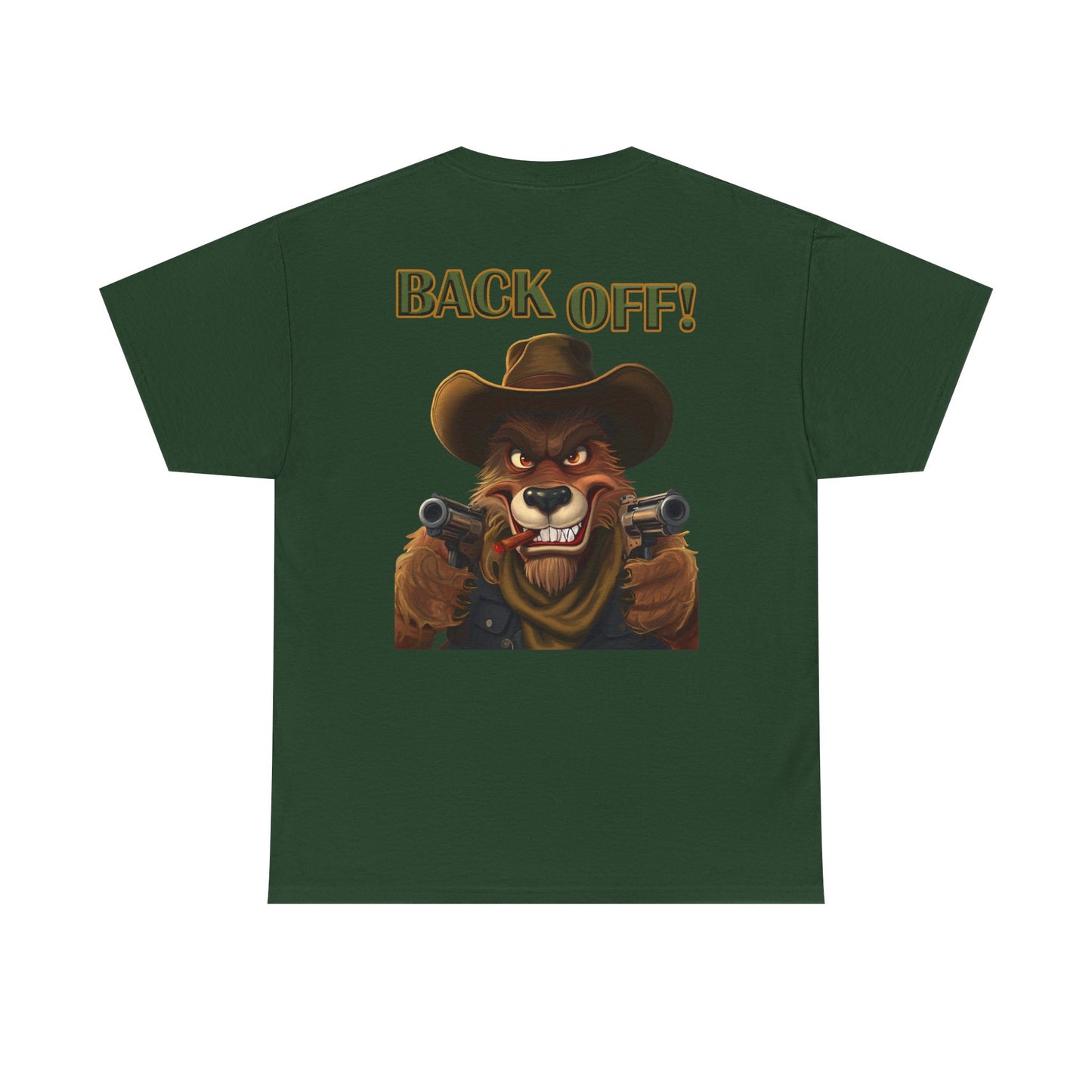 Graphic Tee — "Back Off!" Cowboy Wolf