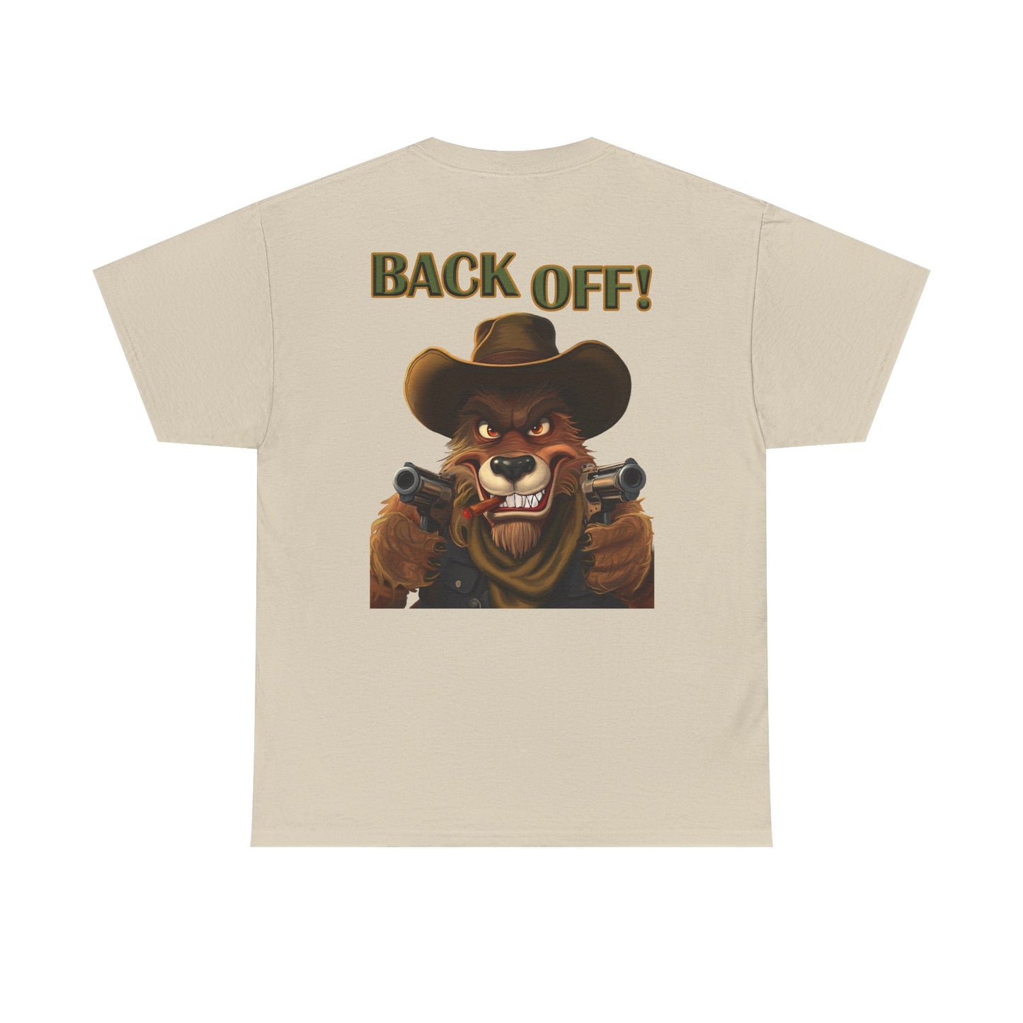Graphic Tee — "Back Off!" Cowboy Wolf
