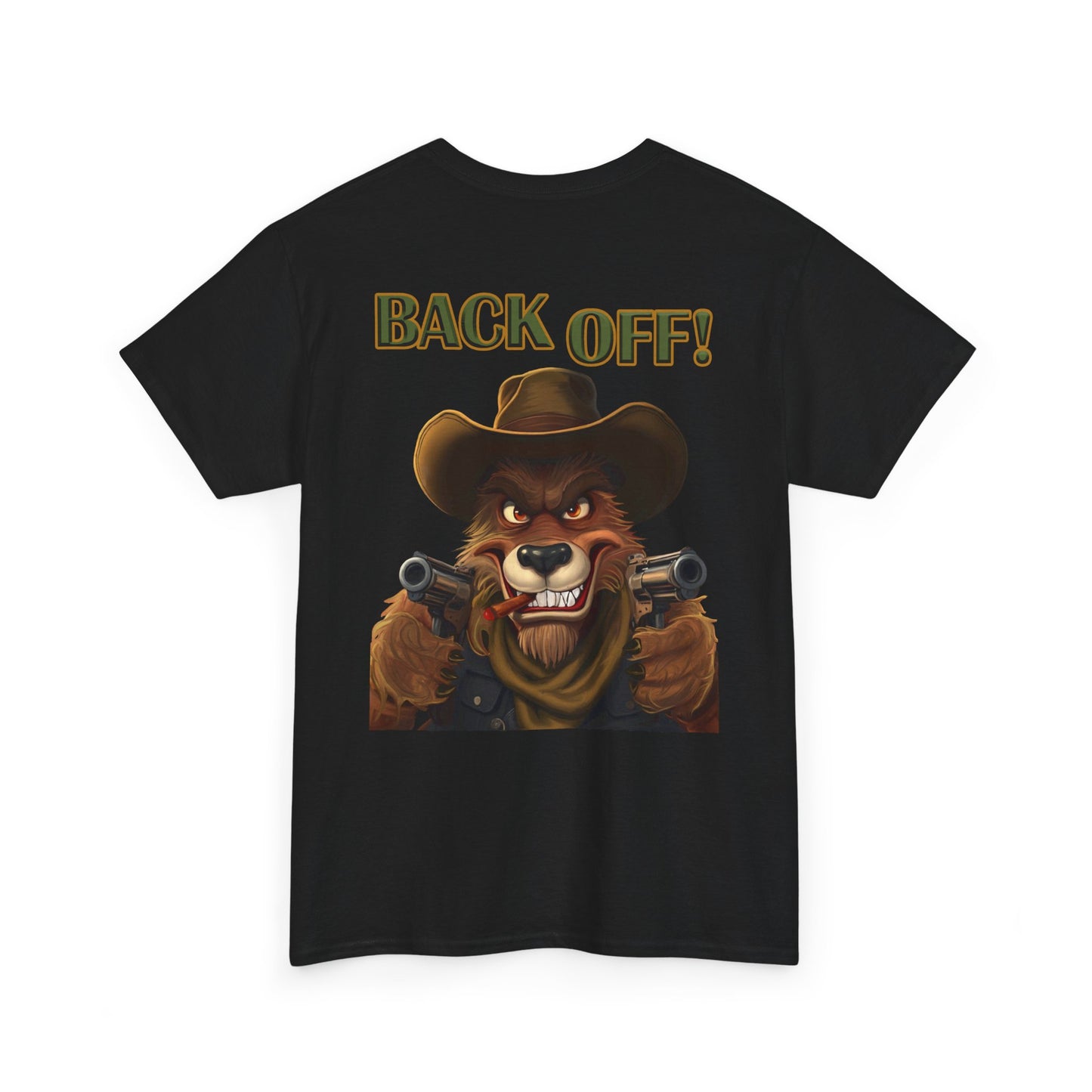Graphic Tee — "Back Off!" Cowboy Wolf