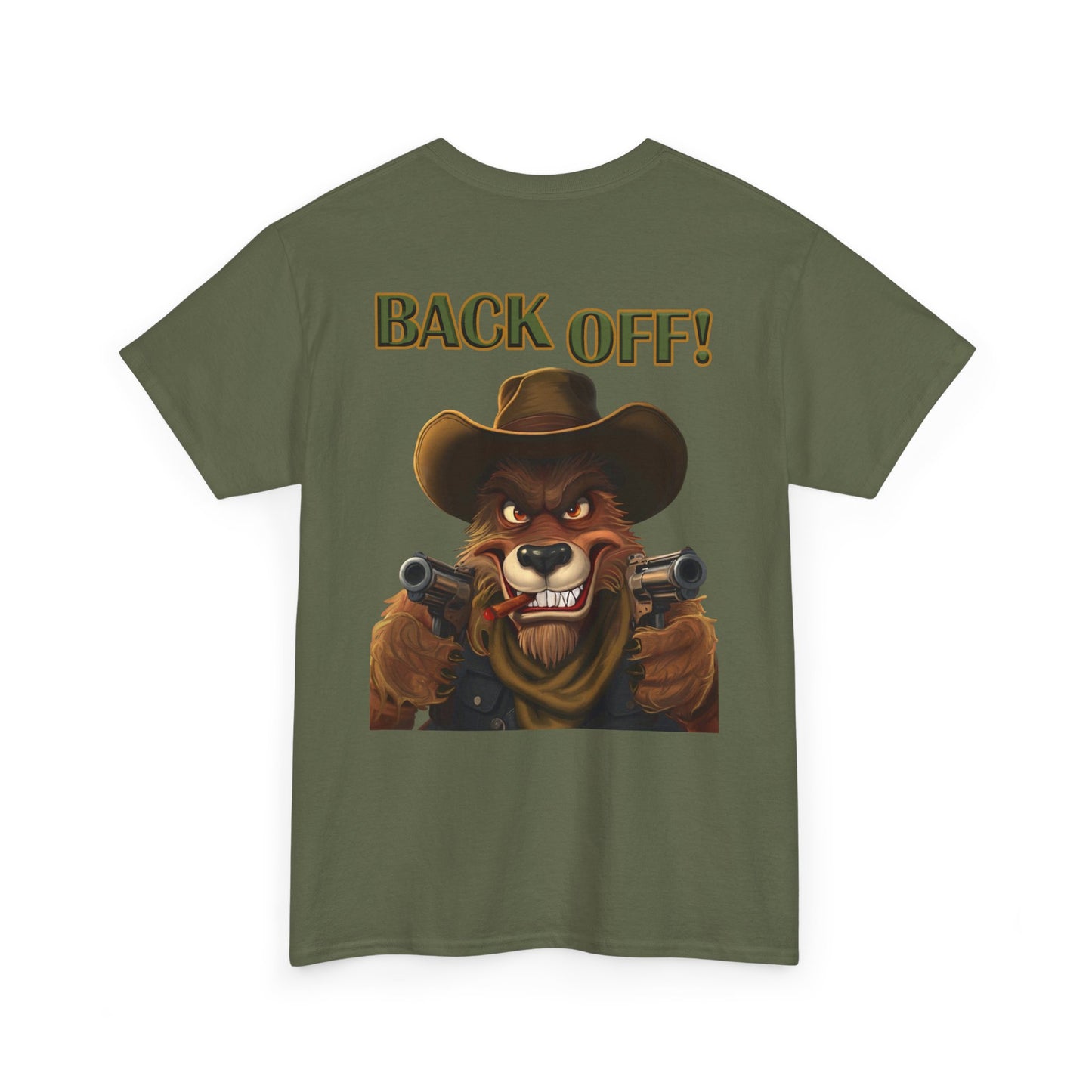 Graphic Tee — "Back Off!" Cowboy Wolf