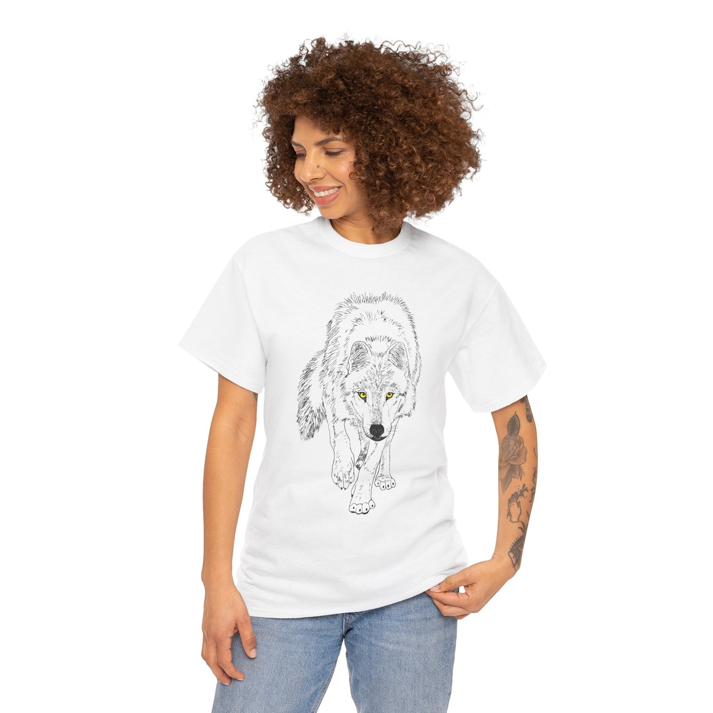 Stalking Wolf  -  Light Background Graphic Tee