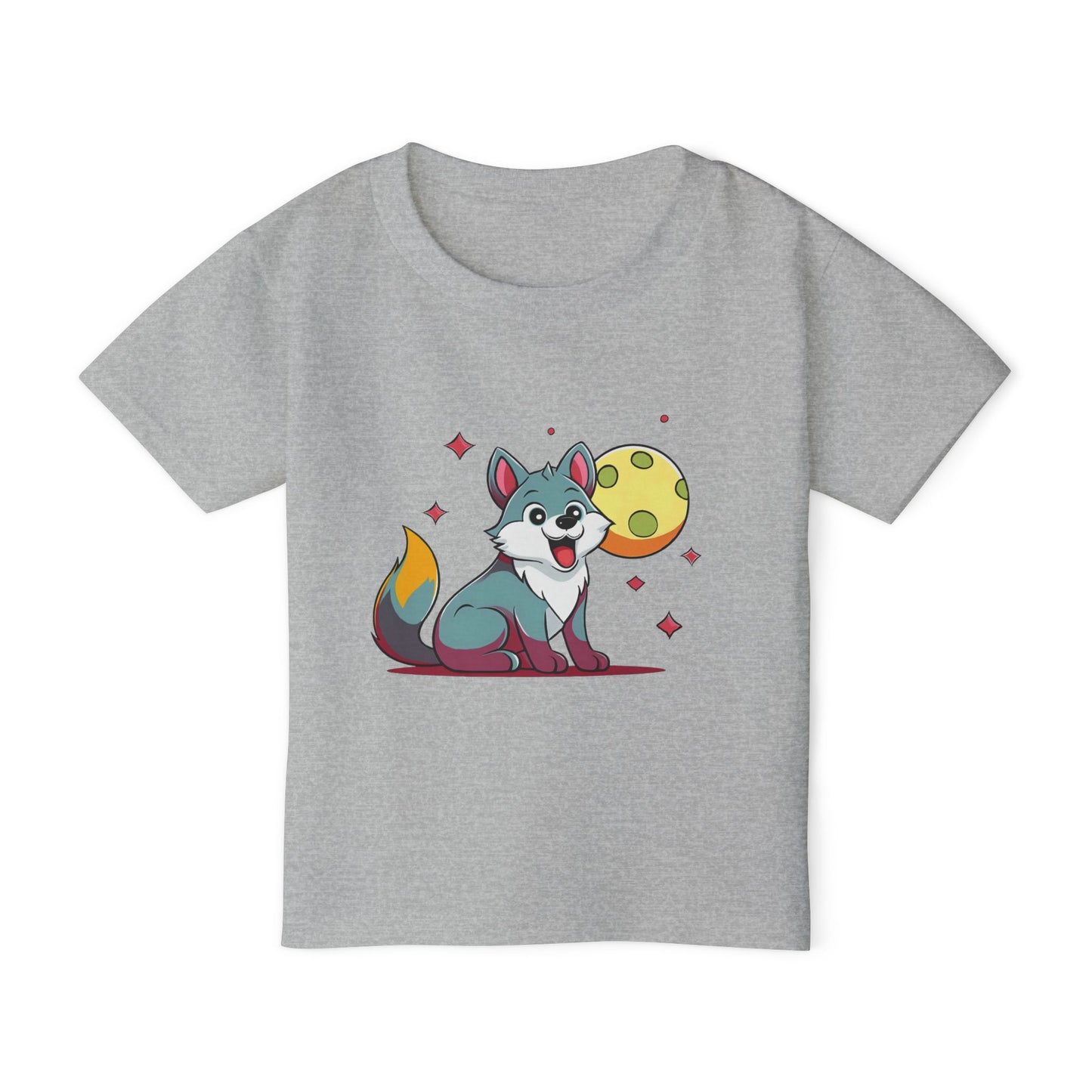 Wolf Pup with Moon and Stars