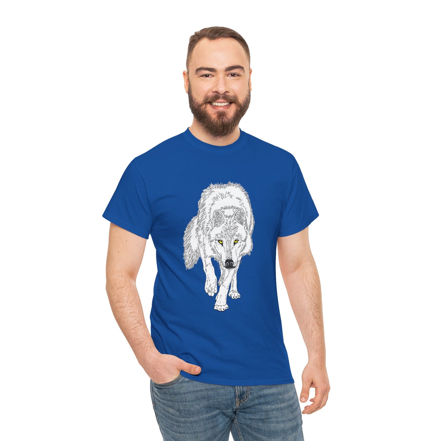 Stalking Wolf  - T‑Shirt Dark Background
