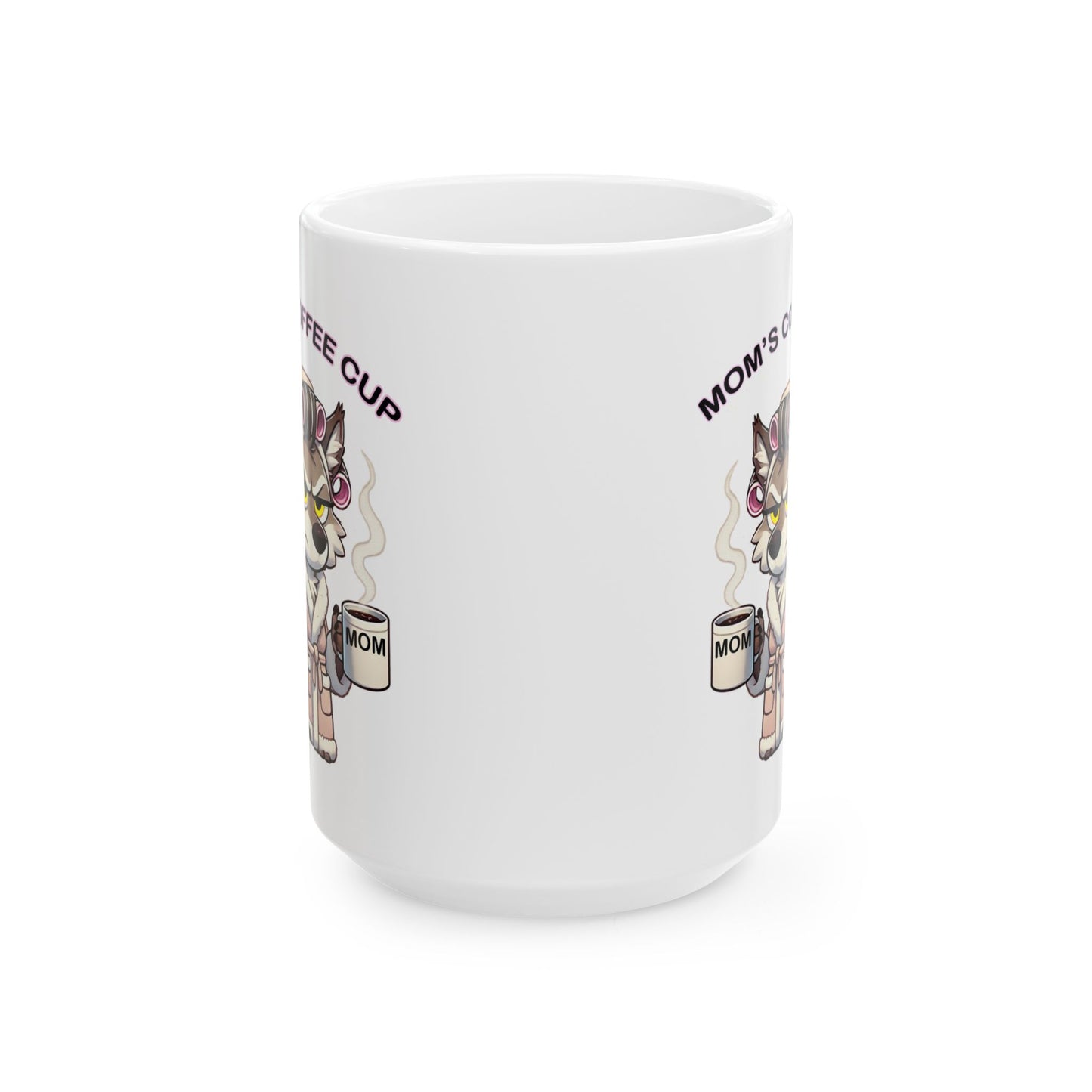 CURLERS AND COFFEE YELLOW EYES MOMS COFFEE CUP MOM CUP - MUG