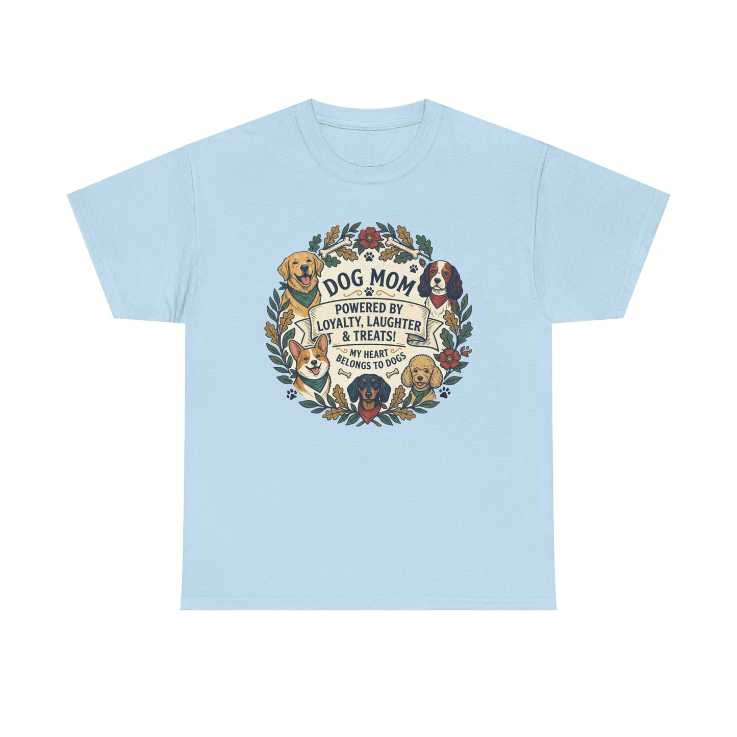 Dog Mom T-Shirt —  Floral Paw Print Tee