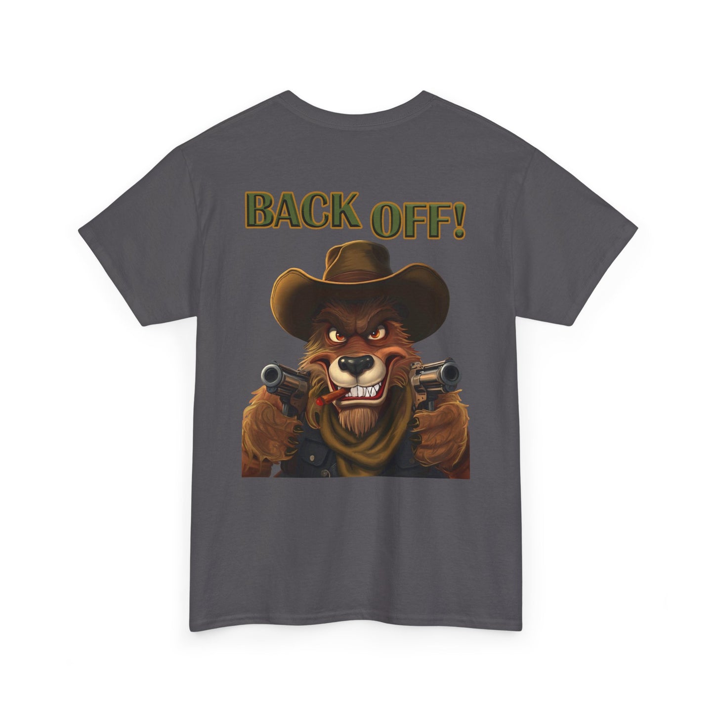 Graphic Tee — "Back Off!" Cowboy Wolf