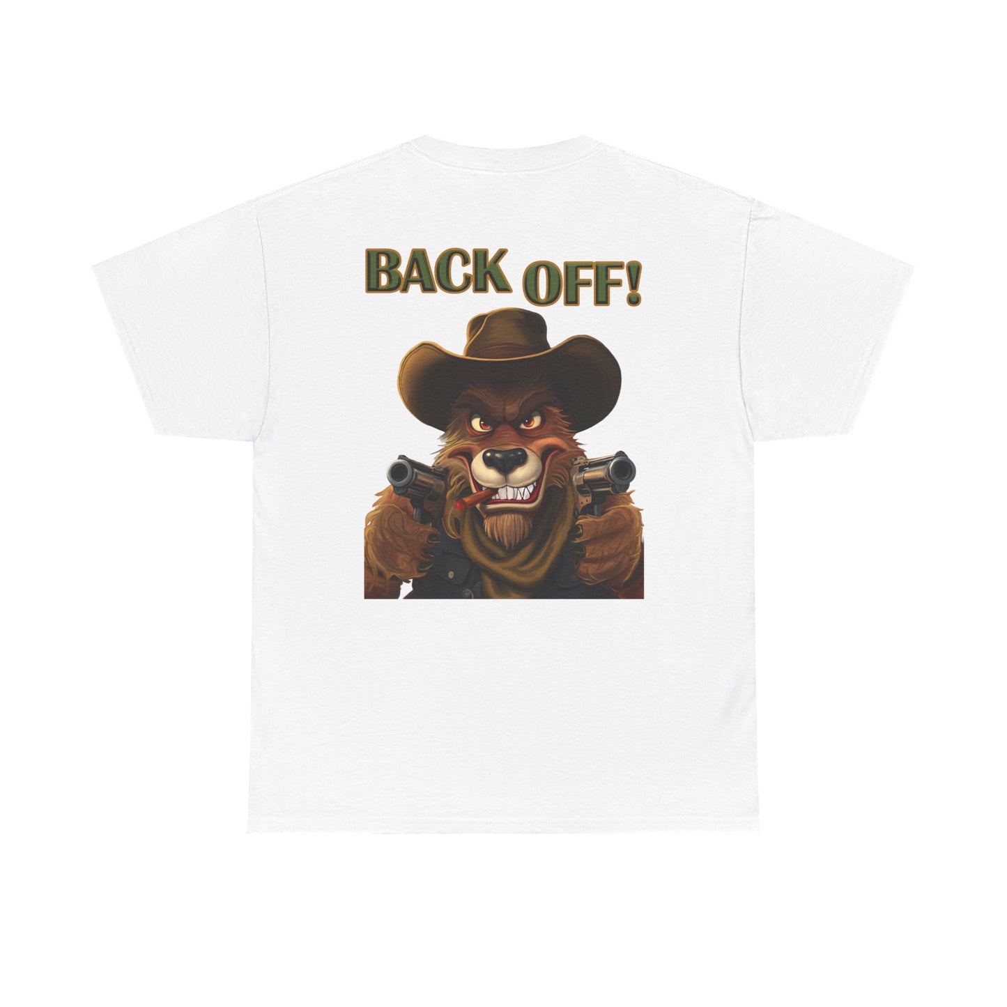 Graphic Tee — "Back Off!" Cowboy Wolf