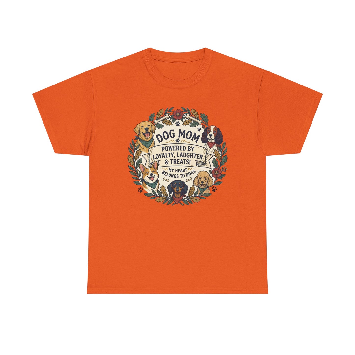 Dog Mom T-Shirt —  Floral Paw Print Tee