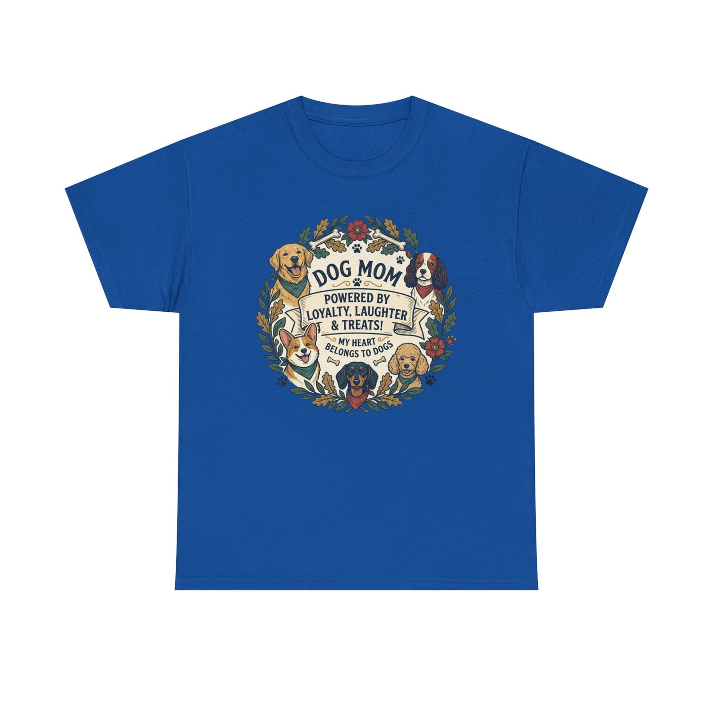 Dog Mom T-Shirt —  Floral Paw Print Tee