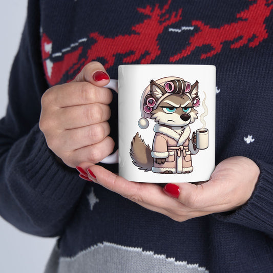 CURLERS AND COFFEE BLUE EYES -MUG