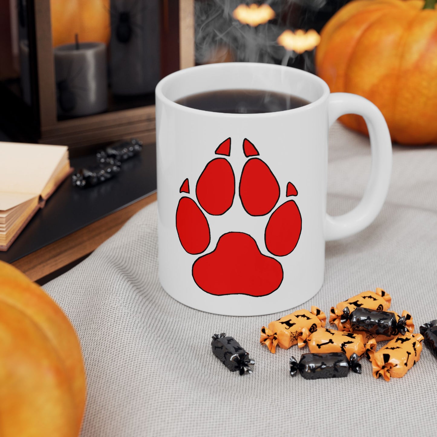 Red Paw Print  Coffee Cup (11oz, 15oz)