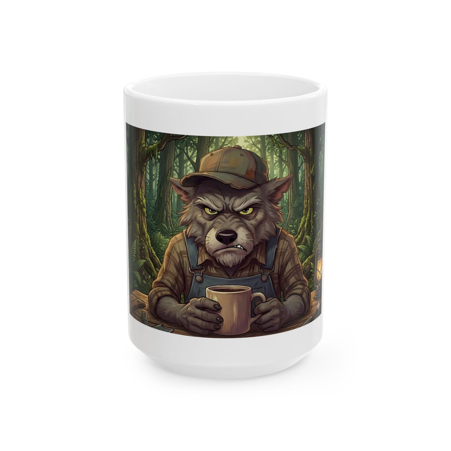 Grumpy wolf Lumberjack Coffee Mug (11oz/15oz)