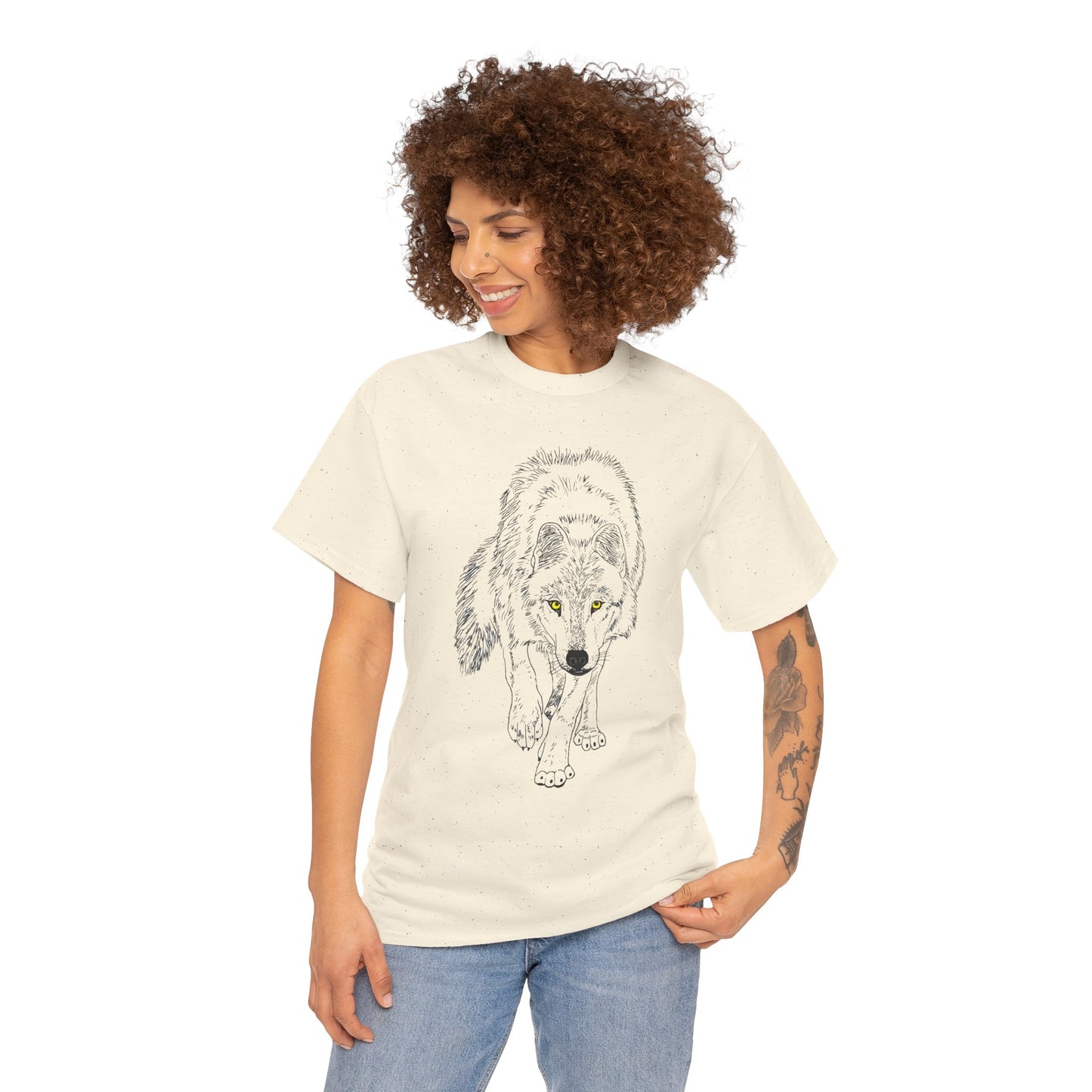 Stalking Wolf  -  Light Background Graphic Tee