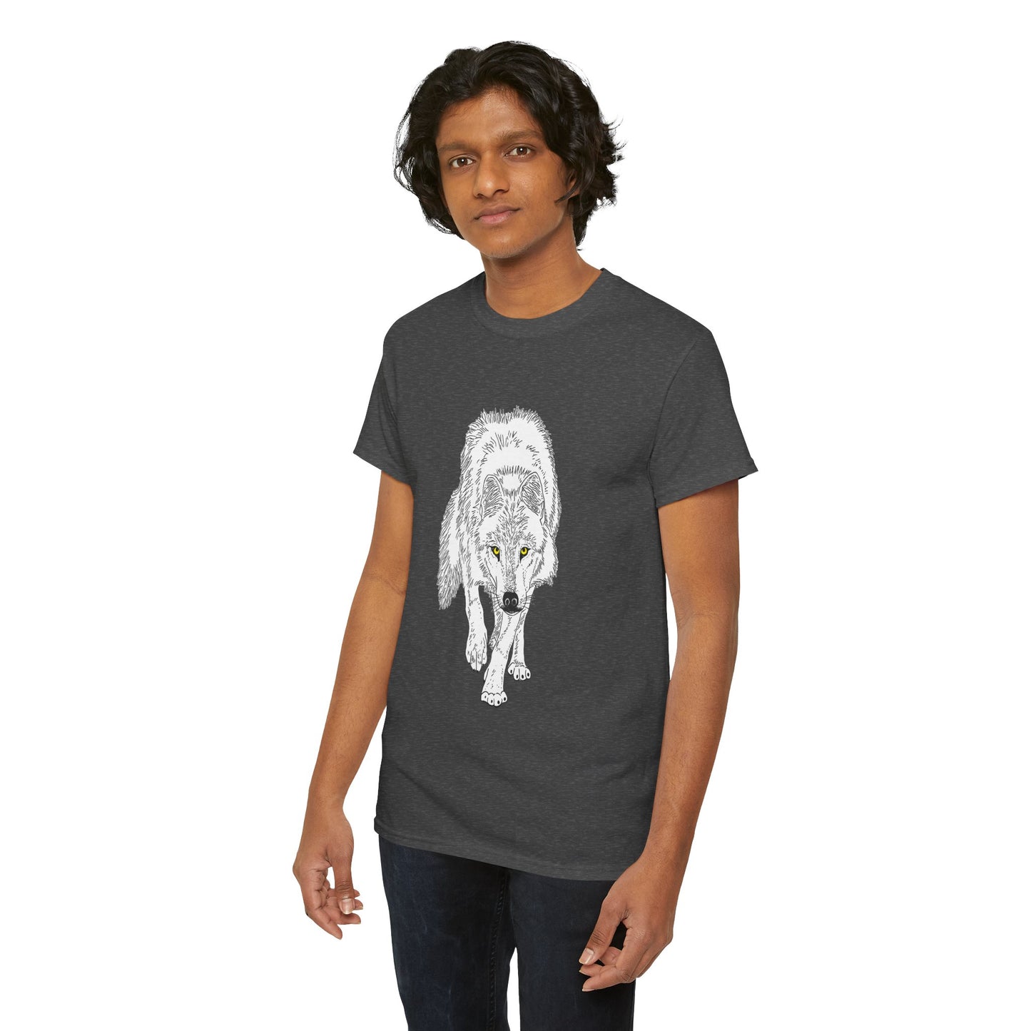 Stalking Wolf  - T‑Shirt Dark Background