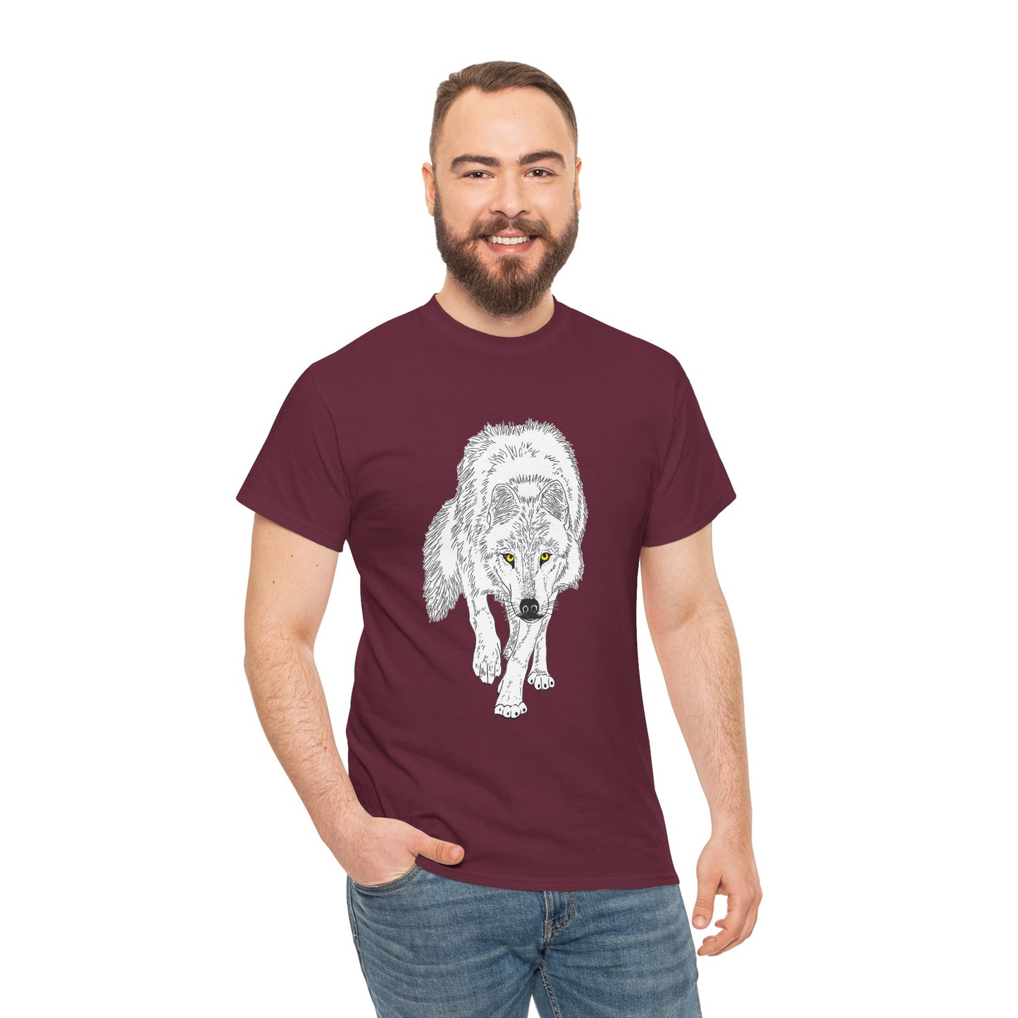 Stalking Wolf  - T‑Shirt Dark Background