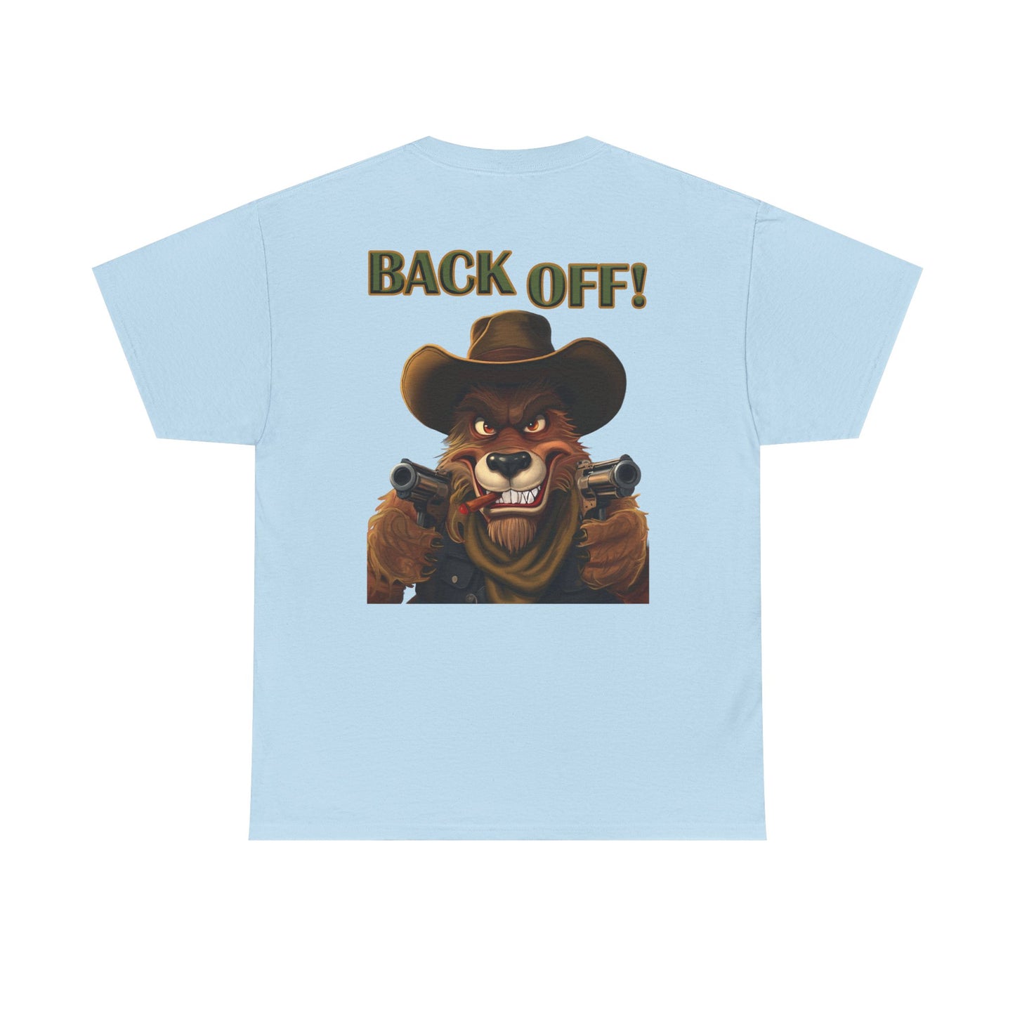 Graphic Tee — "Back Off!" Cowboy Wolf