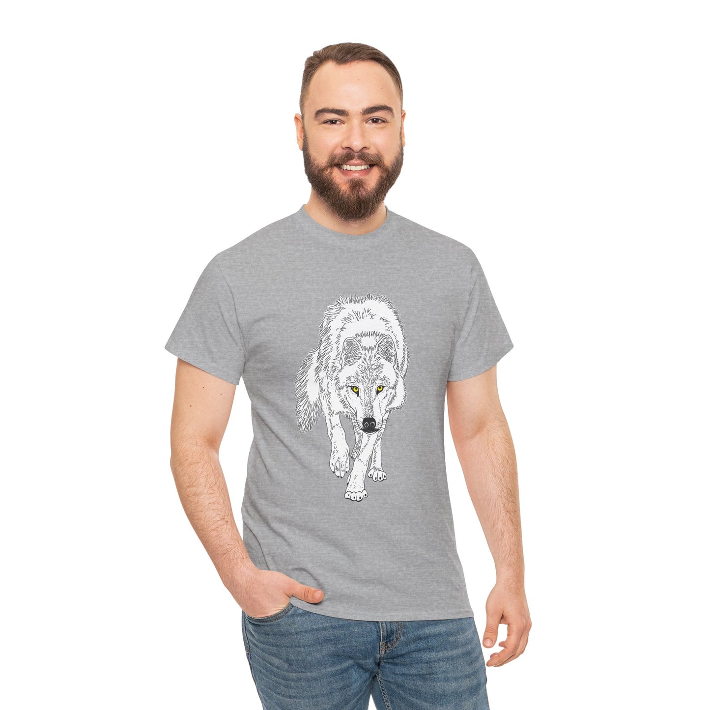 Stalking Wolf  - T‑Shirt Dark Background