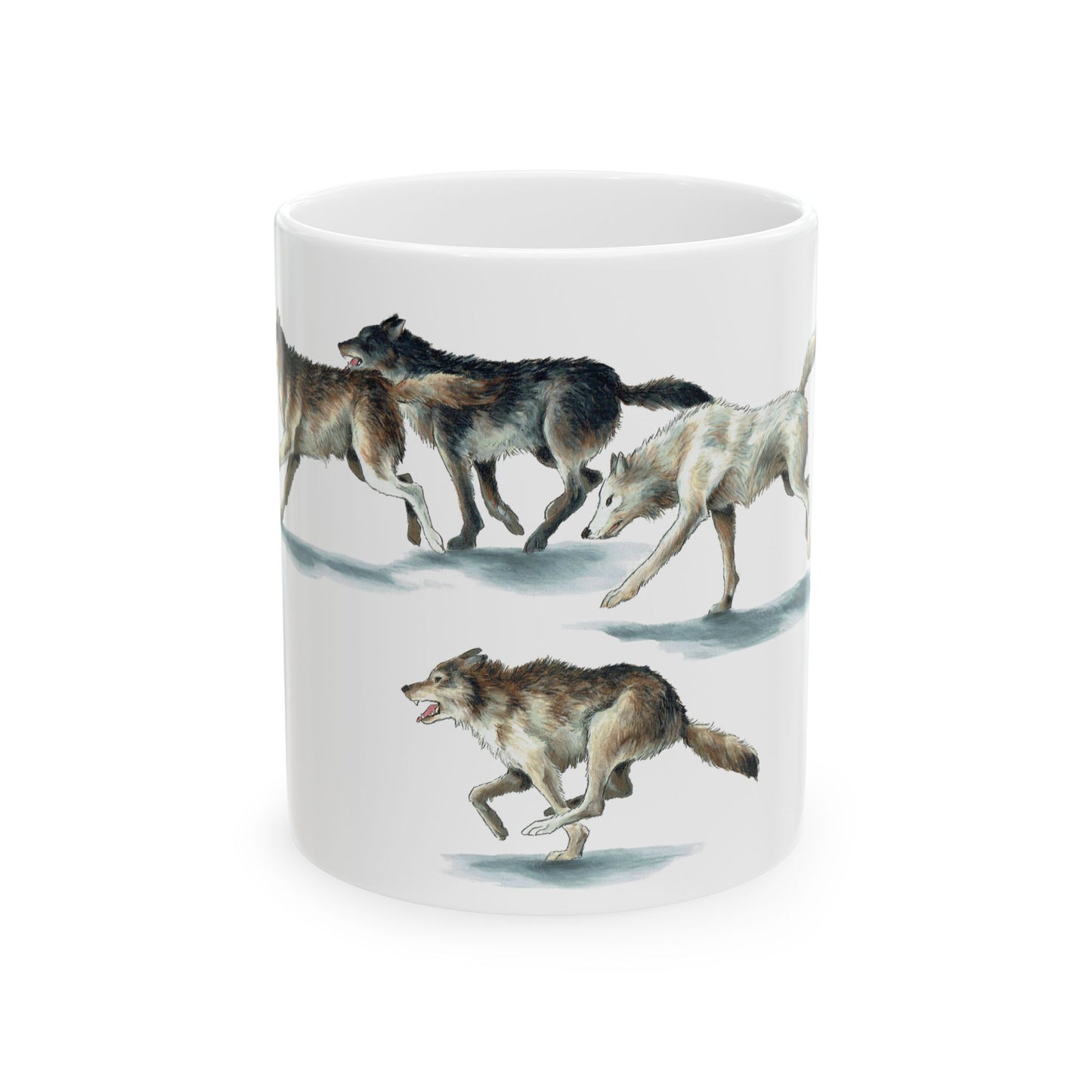 Running Wolves Art Coffee Cup (11oz & 15oz)