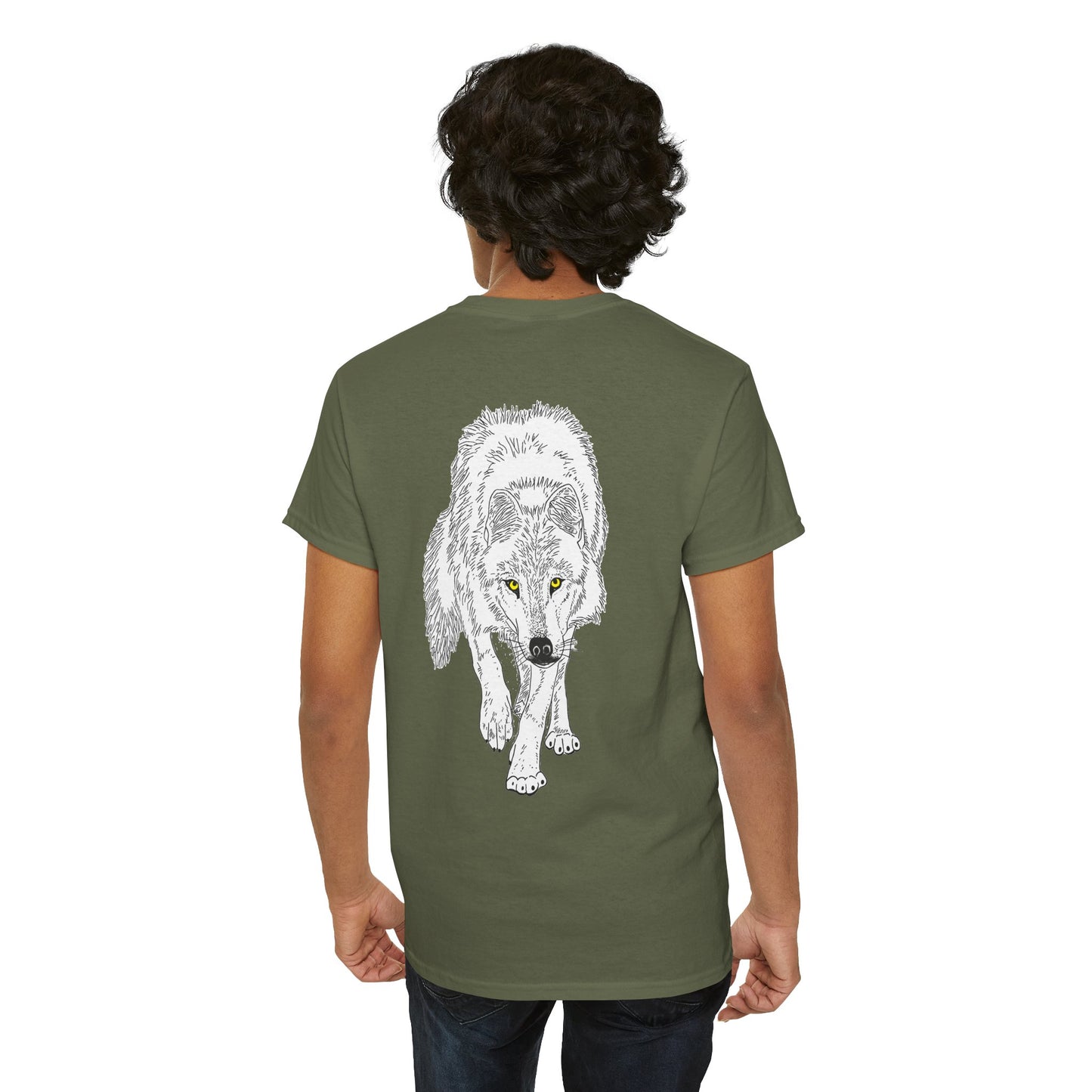 Stalking Wolf - Back of Shirt Design
