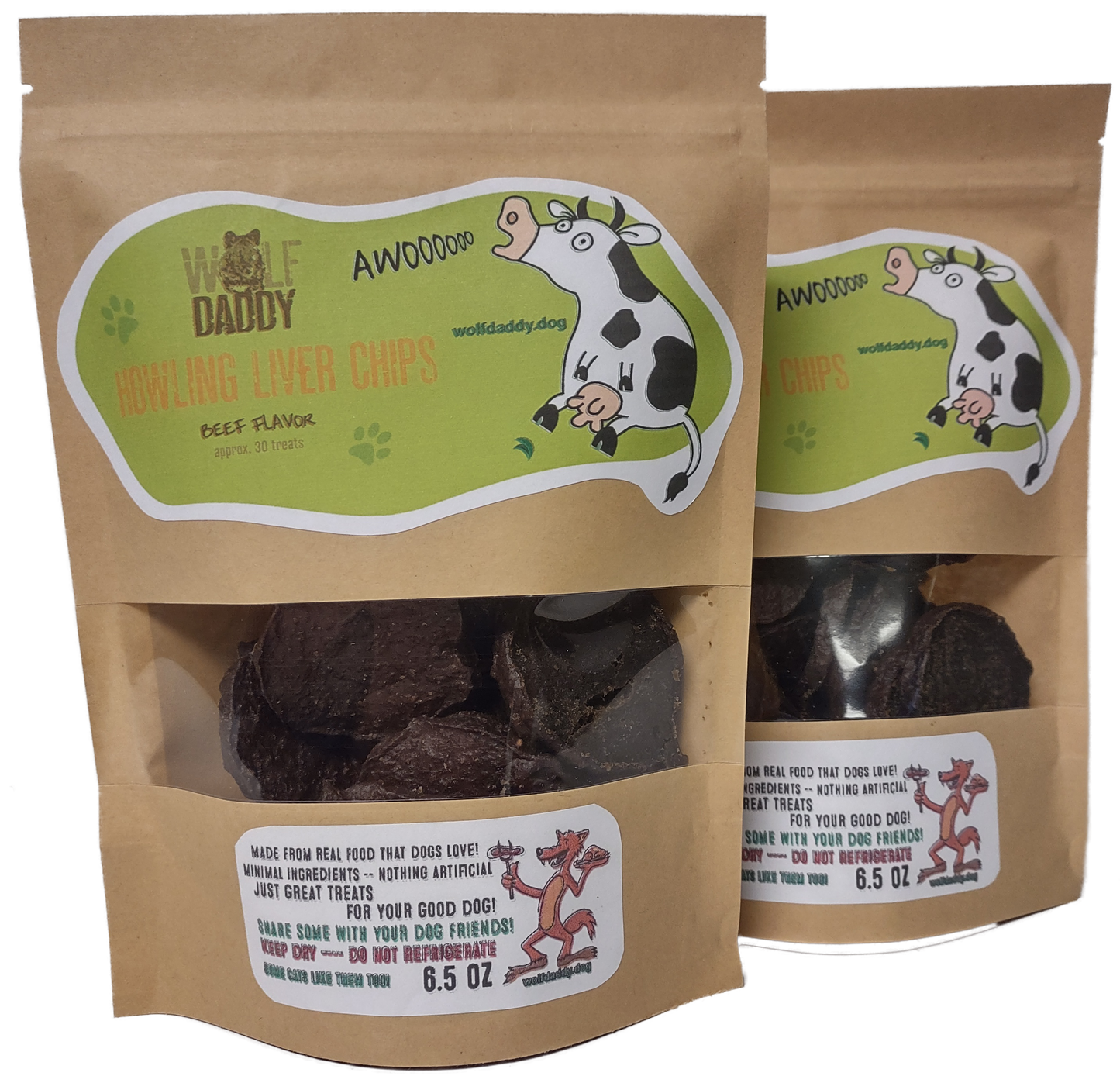 Wolf Daddy's Howling Beef Liver treats 2 pack